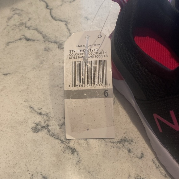 Nautica Tuva Toddler Sneakers Black Glitter Mesh Size 6 - Picture 2 of 6